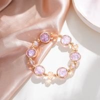 Simple Style Water Droplets Glass Stone Alloy Wholesale Bracelets main image 4