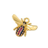 Micro-inlaid Colored Diamond Bee Earrings Pendant Wholesale Nihaojewelry sku image 4