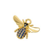 Micro-inlaid Colored Diamond Bee Earrings Pendant Wholesale Nihaojewelry sku image 3