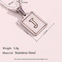 Style Simple Lettre Carré Acier Inoxydable Incruster Coquille Pendentif main image 3