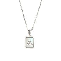 Style Simple Lettre Carré Acier Inoxydable Incruster Coquille Pendentif sku image 23