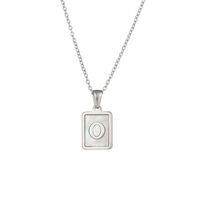 Style Simple Lettre Carré Acier Inoxydable Incruster Coquille Pendentif sku image 12