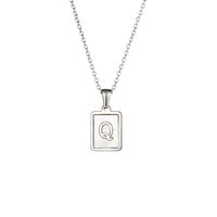 Style Simple Lettre Carré Acier Inoxydable Incruster Coquille Pendentif sku image 14