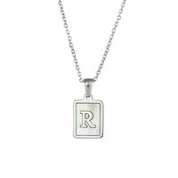 Style Simple Lettre Carré Acier Inoxydable Incruster Coquille Pendentif sku image 15