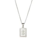 Style Simple Lettre Carré Acier Inoxydable Incruster Coquille Pendentif sku image 16