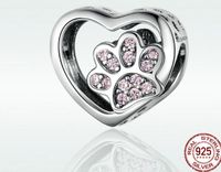 Simple Style Heart Shape Sterling Silver Inlay Zircon Pendants Jewelry Accessories sku image 1