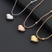 Titanium Steel 18K Gold Plated Sweet Plating Heart Shape Pendant Necklace main image 1