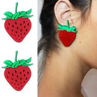 Lindo Fruta Arílico Mujeres Pendientes De Gota sku image 4