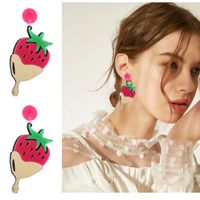 Lindo Fruta Arílico Mujeres Pendientes De Gota sku image 15