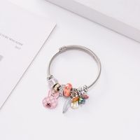 Cartoon Style Cute Bear Alloy Steel Beaded Inlay Zircon Women's Bangle sku image 3