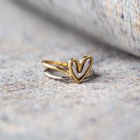 Simple Style Rabbit Heart Shape Sterling Silver Plating Rings main image 1