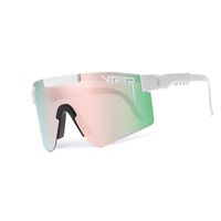 Hip-hop Exaggerated Punk Gradient Color Pc Special-shaped Mirror Clips Sports Sunglasses main image 1