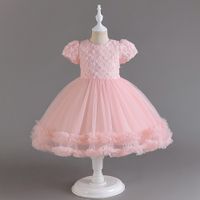 Elegant Princess Solid Color Polyester Girls Dresses sku image 10