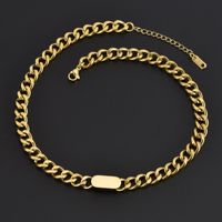 Acier Au Titane Plaqué Or 18K Hip Hop Roche Placage Géométrique Bracelets Collier main image 1