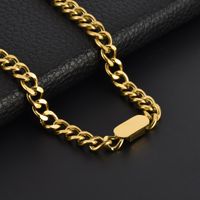 Titanium Steel 18K Gold Plated Hip-Hop Rock Plating Geometric Bracelets Necklace main image 5