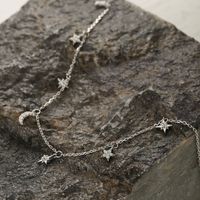 Elegant Star Moon Sterling Silver Plating Inlay Zircon White Gold Plated Necklace main image 2