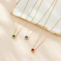Elegant Shiny Round Sterling Silver Plating Inlay Zircon 18k Gold Plated White Gold Plated Necklace main image 3
