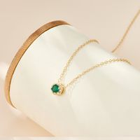 Elegant Shiny Round Sterling Silver Plating Inlay Zircon 18k Gold Plated White Gold Plated Necklace main image 1