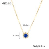 Elegant Shiny Round Sterling Silver Plating Inlay Zircon 18k Gold Plated White Gold Plated Necklace sku image 1