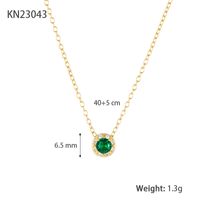 Elegant Shiny Round Sterling Silver Plating Inlay Zircon 18k Gold Plated White Gold Plated Necklace sku image 3