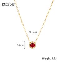 Elegant Shiny Round Sterling Silver Plating Inlay Zircon 18k Gold Plated White Gold Plated Necklace sku image 2