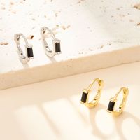 1 Pair Simple Style Square Plating Inlay Sterling Silver Zircon 18k Gold Plated White Gold Plated Earrings main image 1