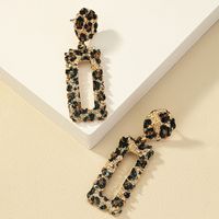 1 Piece Nordic Style Leopard Rectangle Hollow Out Alloy Drop Earrings main image 3
