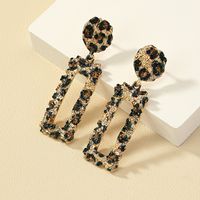 1 Piece Nordic Style Leopard Rectangle Hollow Out Alloy Drop Earrings main image 4