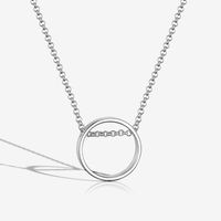Basic Circle Sterling Silver Plating White Gold Plated Necklace sku image 1