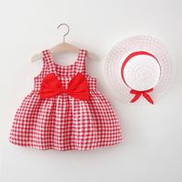 Casual Princess Pastoral Plaid Cotton Girls Dresses sku image 2