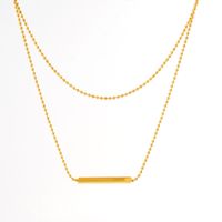 Simple Style Solid Color Stainless Steel Layered Plating 18k Gold Plated Layered Necklaces main image 2