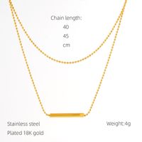 Simple Style Solid Color Stainless Steel Layered Plating 18k Gold Plated Layered Necklaces sku image 1