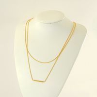 Simple Style Solid Color Stainless Steel Layered Plating 18k Gold Plated Layered Necklaces main image 4