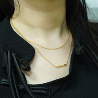Simple Style Solid Color Stainless Steel Layered Plating 18k Gold Plated Layered Necklaces main image 5