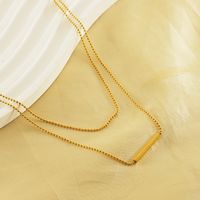 Simple Style Solid Color Stainless Steel Layered Plating 18k Gold Plated Layered Necklaces main image 1
