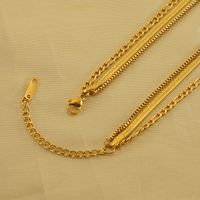 304 Stainless Steel 18K Gold Plated Hip-Hop Simple Style Layered Plating Solid Color Titanium Steel Layered Necklaces main image 2