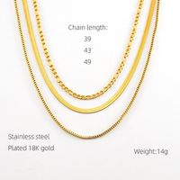 304 Stainless Steel 18K Gold Plated Hip-Hop Simple Style Layered Plating Solid Color Titanium Steel Layered Necklaces sku image 1