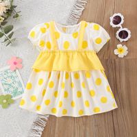 Casual Pastoral Polka Dots Cotton Girls Dresses main image 6