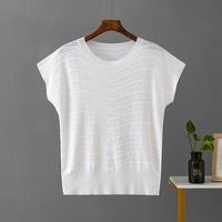 Women's T-shirt Sleeveless T-shirts Casual Classic Style Solid Color sku image 1