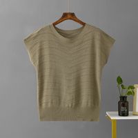Women's T-shirt Sleeveless T-shirts Casual Classic Style Solid Color sku image 4