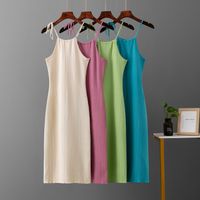 Women's Sheath Dress Strap Dress Casual Elegant Streetwear Boat Neck Sleeveless Solid Color Midi Dress Daily main image 1