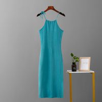 Women's Sheath Dress Strap Dress Casual Elegant Streetwear Boat Neck Sleeveless Solid Color Midi Dress Daily main image 2