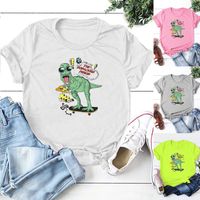 Women's T-shirt Short Sleeve T-shirts Printing Streetwear Dinosaur main image 1