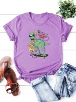 Women's T-shirt Short Sleeve T-shirts Printing Streetwear Dinosaur main image 4