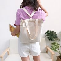 Women's Basic Streetwear Letter Solid Color Canvas Shopping Bags main image 4