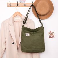 Women's Basic Streetwear Letter Solid Color Canvas Shopping Bags sku image 5