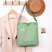 Women's Basic Streetwear Letter Solid Color Canvas Shopping Bags sku image 6