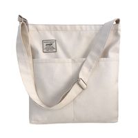 Women's Basic Streetwear Letter Solid Color Canvas Shopping Bags main image 2