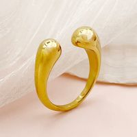 304 Stainless Steel 14K Gold Plated Casual Simple Style Polishing Plating Solid Color Rings main image 1