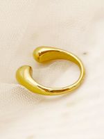 304 Stainless Steel 14K Gold Plated Casual Simple Style Polishing Plating Solid Color Rings main image 3